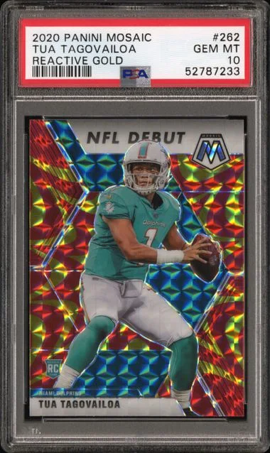 2020 Panini Mosaic Tua Tagovailoa Camo Pink #262 card image