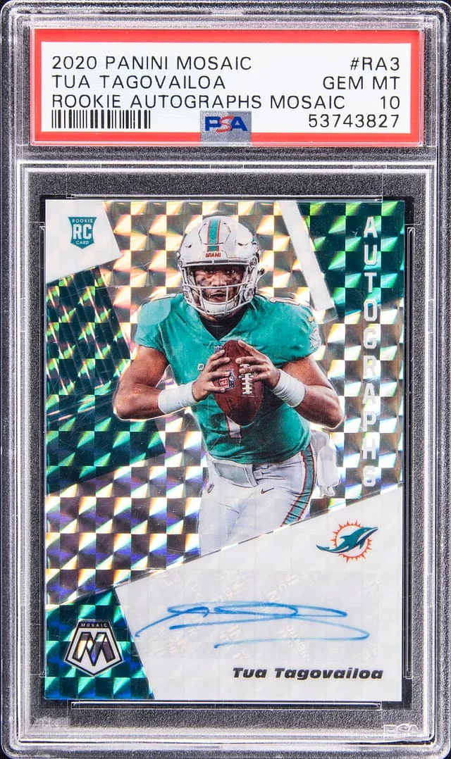 2020 Panini Mosaic Tua Tagovailoa Autograph #RA3 card image