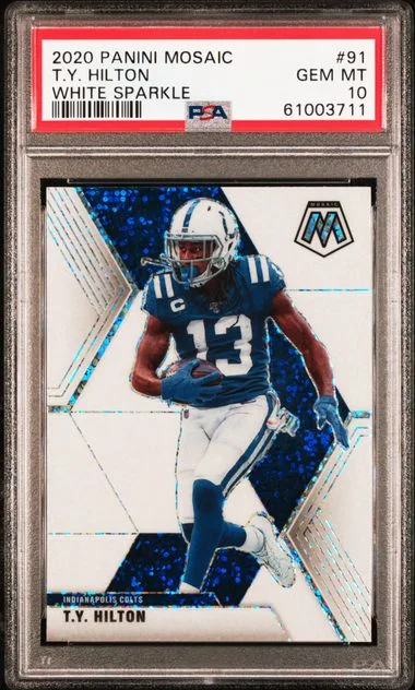 2020 Panini Mosaic T.Y. Hilton White Sparkle #91 card image