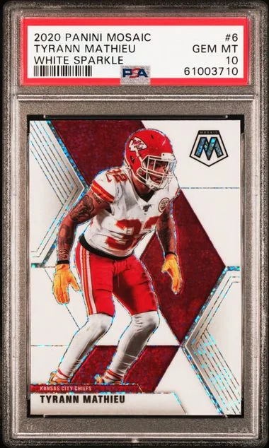 2020 Panini Mosaic Tyrann Mathieu White Sparkle #6 card image