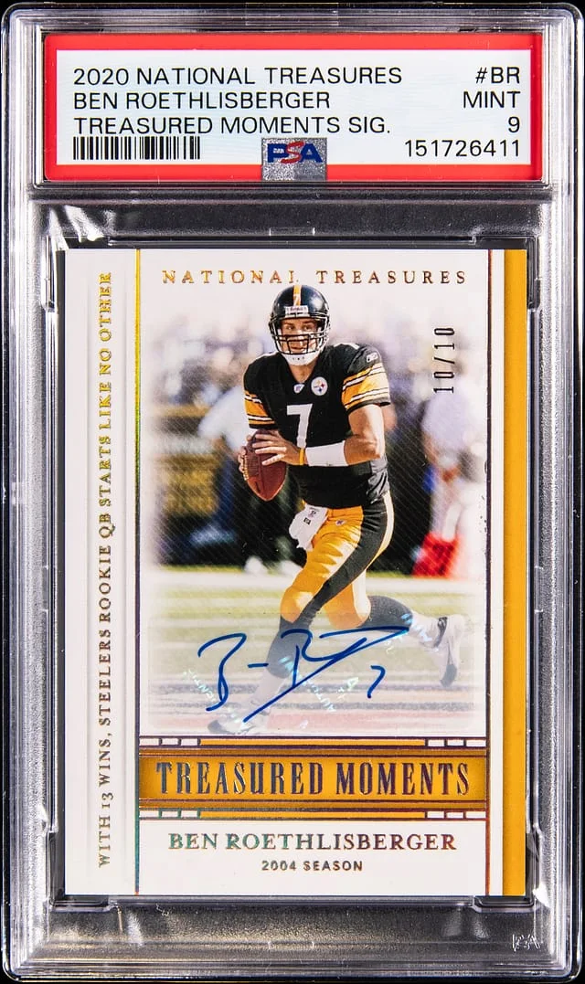 2020 Panini National Treasures Ben Roethlisberger Treasured Moments Signature #TM-BR card image