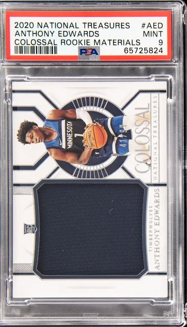 2020 Panini National Treasures Colossal Materials Aed Anthony Edwards #no-number card image