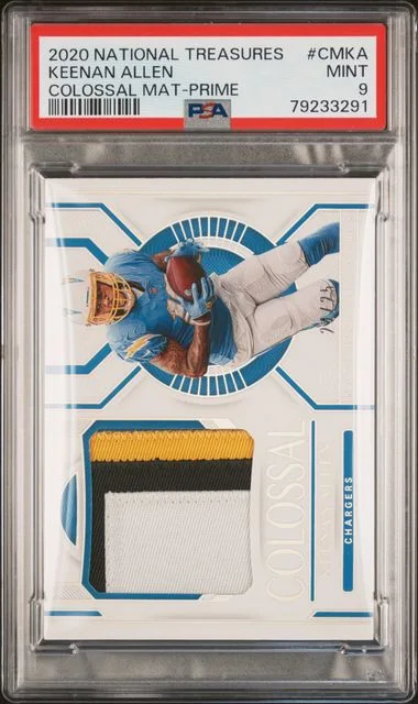 2020 Panini National Treasures Colossal Materials Prime Cmka Keenan Allen #no-number card image