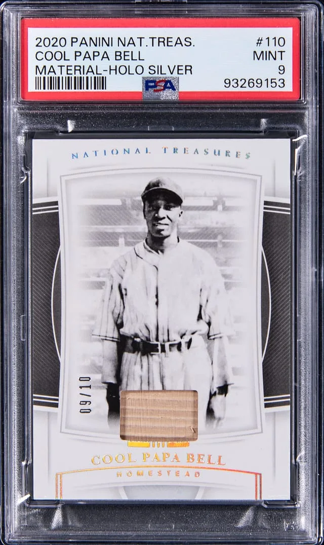 2020 Panini National Treasures Cool Papa Bell Material Holo Silver #110 card image