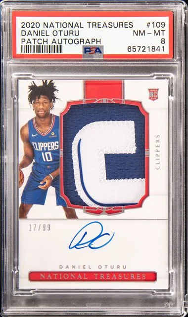 2020 Panini National Treasures Daniel Oturu Patch Autograph #109 card image