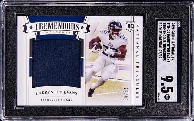 2020 Panini National Treasures Darrynton Evans Tremendous Treasures Material #TTR-DE card image