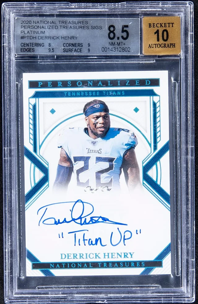 2020 Panini National Treasures Derrick Herny Personalized Treasures Signatures Platinum #PT-DH card image