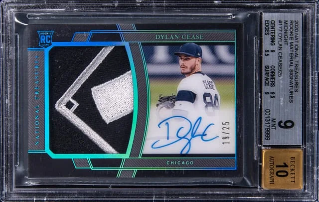 2020 Panini National Treasures Dylan Cease Material Signatures Midnight #177 card image