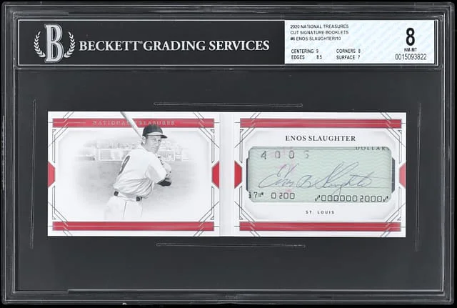 2020 Panini National Treasures Enos Slaughter Cut Signature Booklets #6 card image