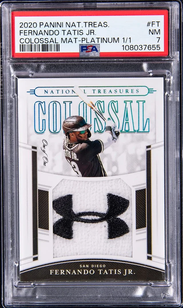2020 Panini National Treasures Fernando Tatis Jr. Colossal Materials Platinum #CM-FT card image