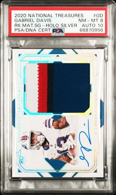 2020 Panini National Treasures Gabriel Davis Material Signatures Holo Silver #RMS-GD card image