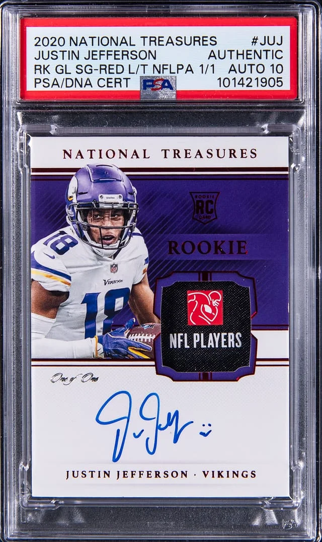 2020 Panini National Treasures Gloves Signatures Red Laundry #no-number card image