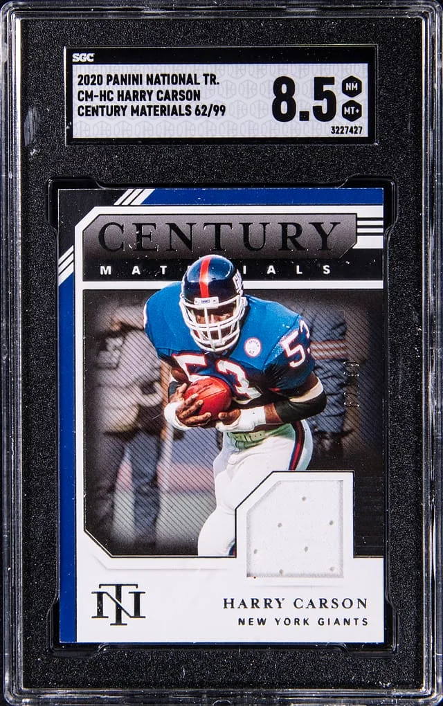 2020 Panini National Treasures Harry Carson Century Materials #CM-HC card image