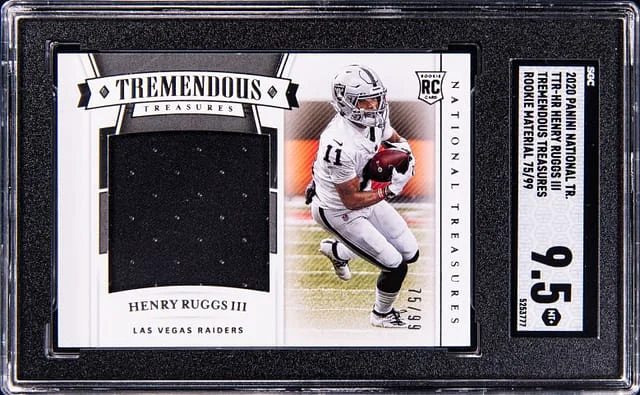 2020 Panini National Treasures Henry Ruggs III Tremendous Treasures Material #TTR-HR card image