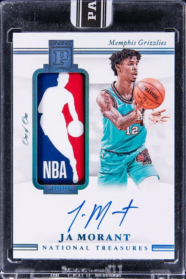 2020 Panini National Treasures Ja Morant Blockchain Logoman #LG-JA card image