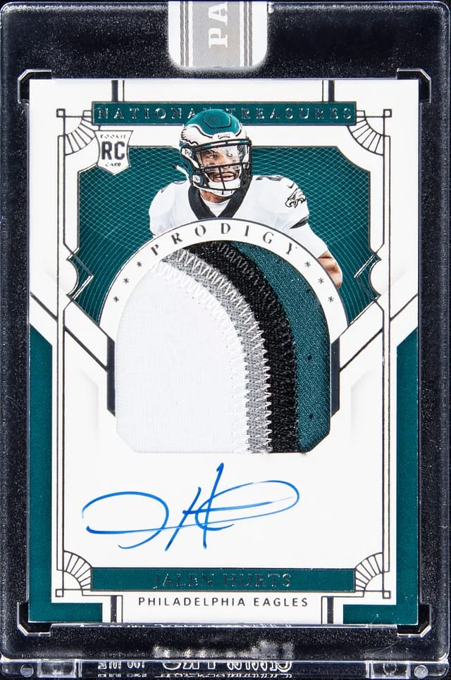 2020 Panini National Treasures Jalen Hurts Prodigy Patch Autographs White Box #PPA-JAH card image