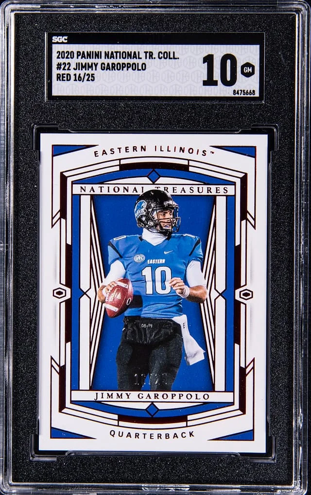 2020 Panini National Treasures Jimmy Garoppolo Collegiate Red #22 card image