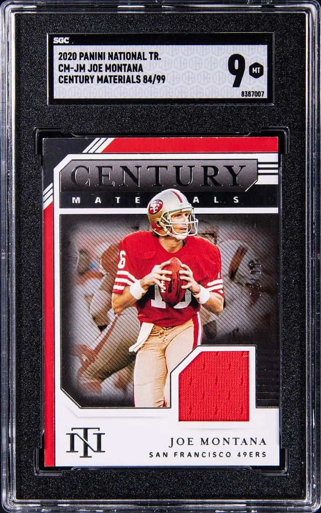 2020 Panini National Treasures Joe Montana Century Materials #CM-JM card image