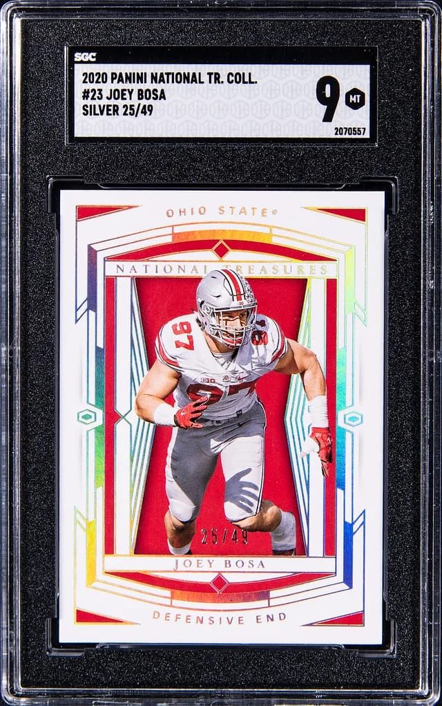 2020 Panini National Treasures Joey Bosa Collegiate Silver #23 card image
