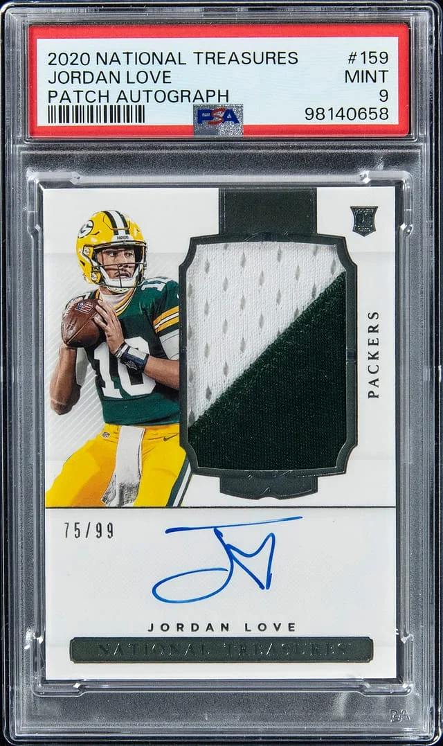 2020 Panini National Treasures Jordan Love Patch Autograph (RPA) #159 card image