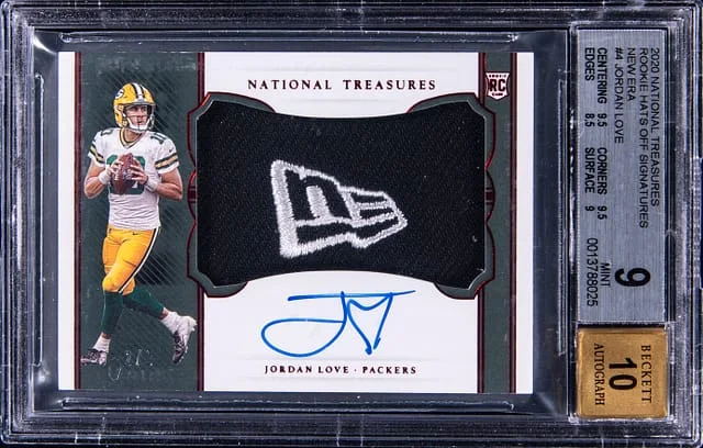2020 Panini National Treasures Jordan Love Hats Off Signatures New Era #RHS-JL card image