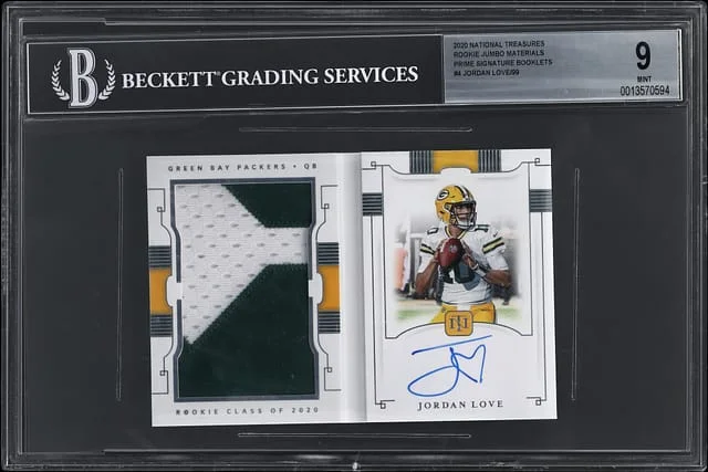 2020 Panini National Treasures Jordan Love Jumbo Materials Prime Signature Booklets #RJB-JL card image