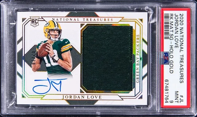 2020 Panini National Treasures Jordan Love Material Signatures #RMS-JL card image