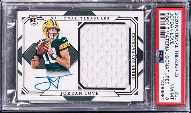 2020 Panini National Treasures Jordan Love Sigend Material Signatures #RMS-JL card image