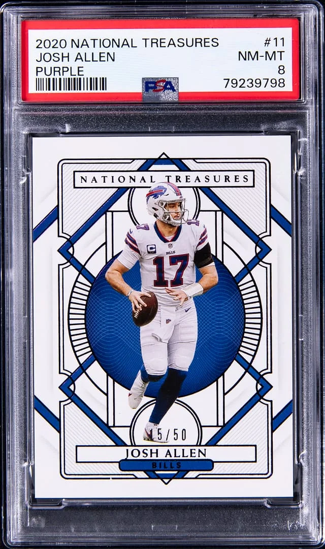 2020 Panini National Treasures Josh Allen Purple #11 card image