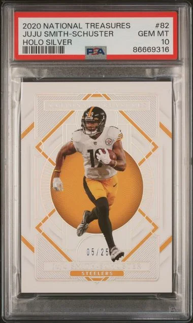 2020 Panini National Treasures Juju Smith-Schuster Holo Silver #82 card image