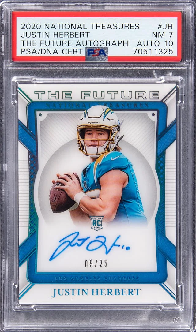 2020 Panini National Treasures Justin Herbert The Future Autographs #TF-JH card image
