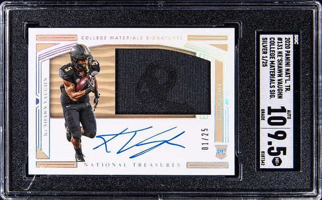 2020 Panini National Treasures Ke'Shawn Vaughn Collegiate College Materials Signatures Silver #131 card image