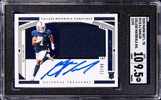 2020 Panini National Treasures KJ Hamler Collegiate College Materials Signatures #118 card image