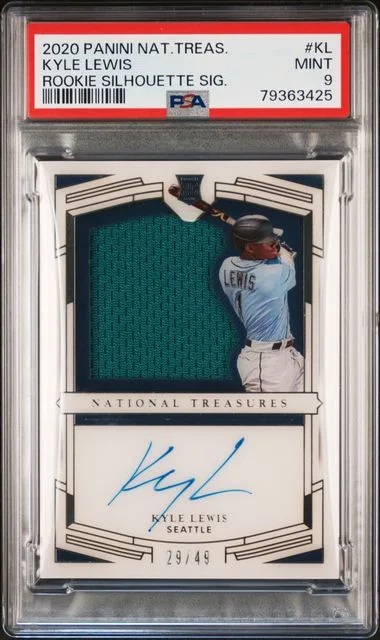2020 Panini National Treasures Kyle Lewis Silhouette Signatures #KL card image