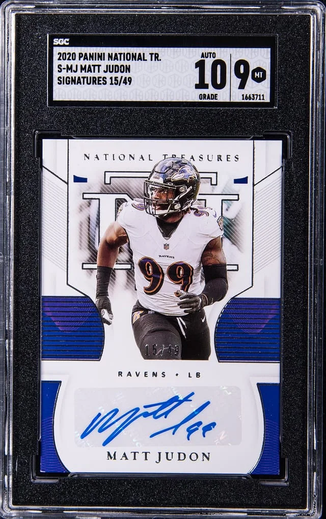 2020 Panini National Treasures Matt Judon Signatures #S-MJ card image