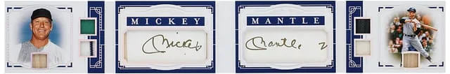 2020 Panini National Treasures Mickey Mantle Cut Cut Signature Materials Booklet #1 card image