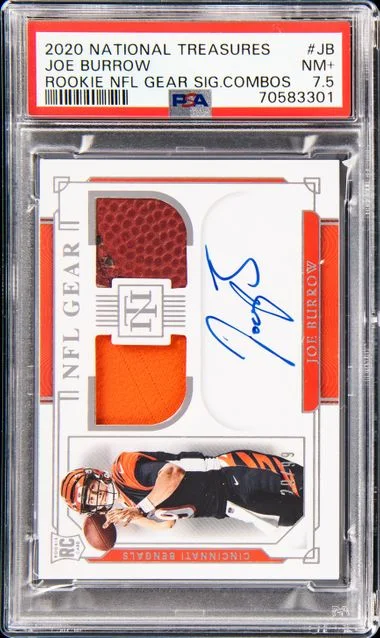 2020 Panini National Treasures NFL Gear Signatures Combos Jb Joe Burrow #no-number card image