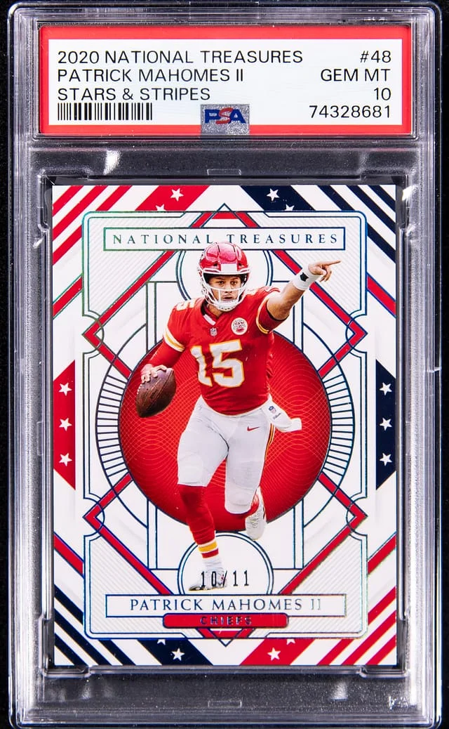 2020 Panini National Treasures Patrick Mahomes II Stars & Stripes #48 card image