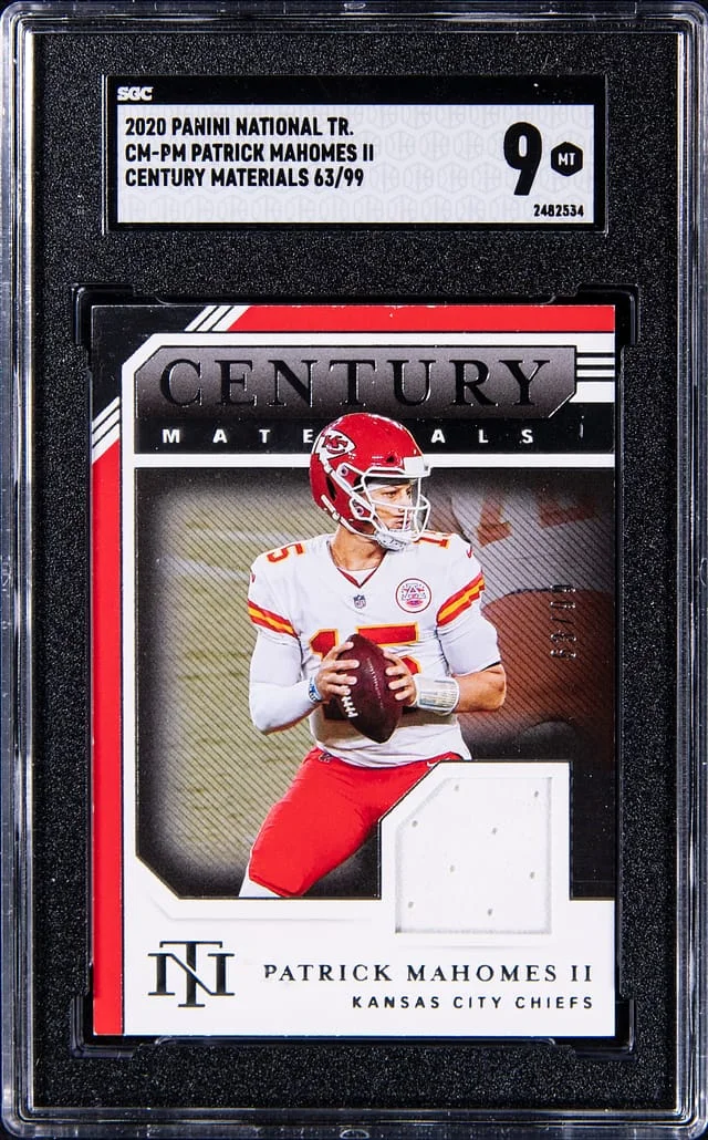 2020 Panini National Treasures Patrick Mahomes II Century Materials #CM-PM card image