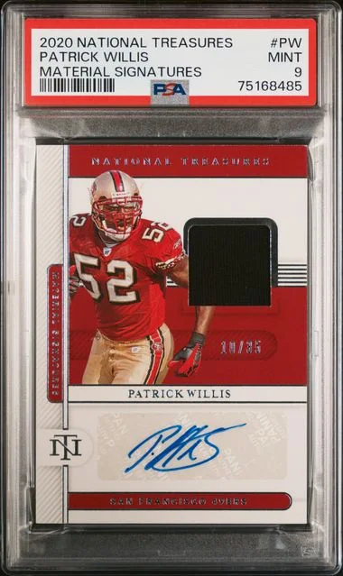 2020 Panini National Treasures Patrick Willis Material Signatures #MS-PW card image