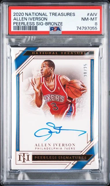 2020 Panini National Treasures Peerless Signatures Bronze Aiv Allen Iverson #no-number card image