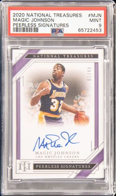 2020 Panini National Treasures Peerless Signatures Mjn Magic Johnson #no-number card image