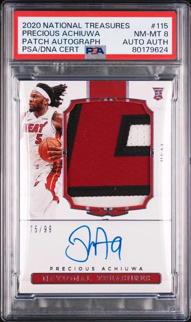 2020 Panini National Treasures Precious Achiuwa Patch Autograph #115 card image