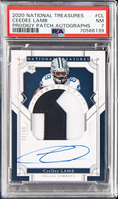 2020 Panini National Treasures Prodigy Patch Autographs Cl Ceedee Lamb #no-number card image