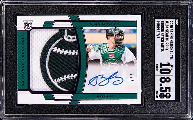 2020 Panini National Treasures Sean Murphy Patch Autograph Purple #184 card image
