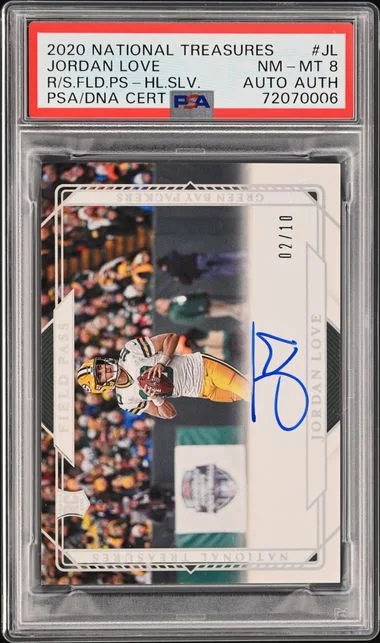 2020 Panini National Treasures Signatures Field Pass Holo Silver Jl Jordan Love #no-number card image