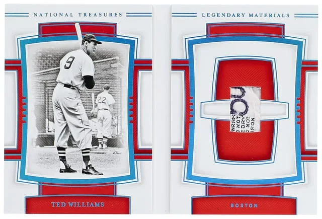 2020 Panini National Treasures Ted Williams Legendary Materials Booklet Platinum #LM-TW card image