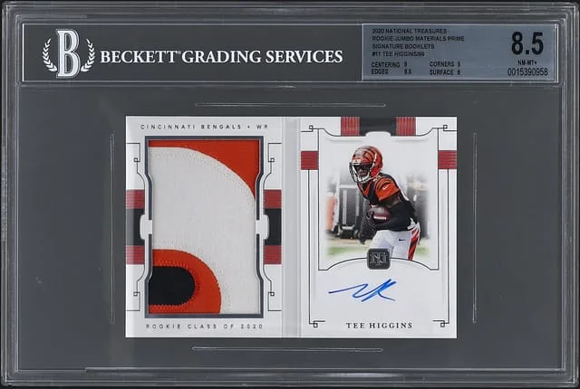 2020 Panini National Treasures Tee Higgins Jumbo Materials Prime Signature Booklets #11 card image