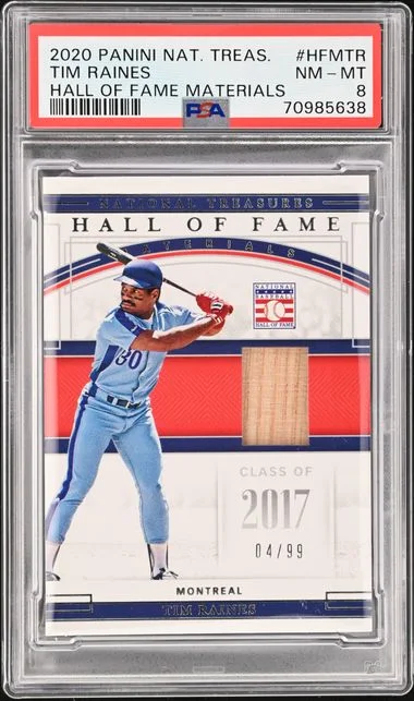 2020 Panini National Treasures Tim Raines Hall Of Fame Materials #HFM-TR card image