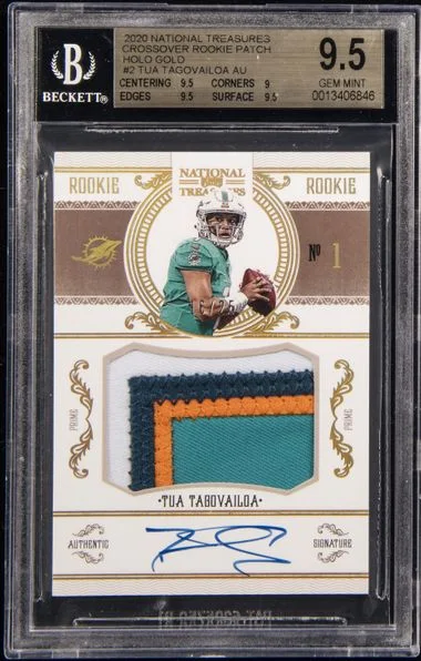 2020 Panini National Treasures Tua Tagovailoa Crossover Patch Autograph (RPA) #CRS-TT card image